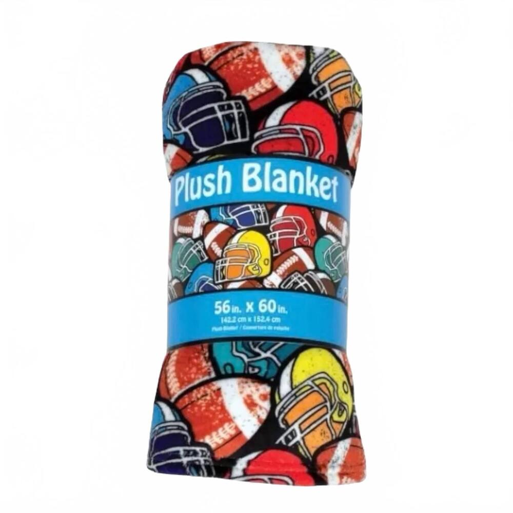 NEW ISCREAM kid's football plush blanket in blue
